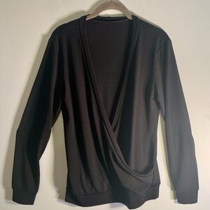 Witchy Goth black top with wrap detail Size M